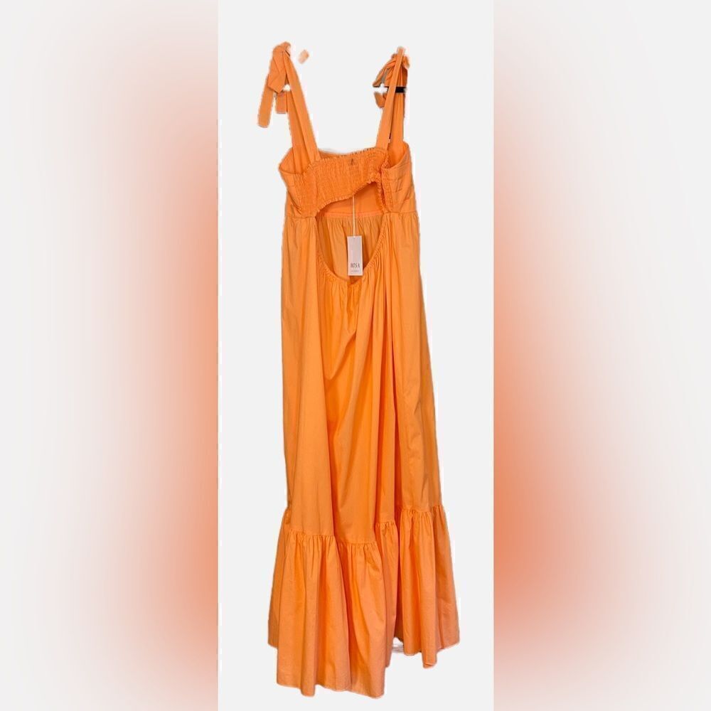 REVOLVE Misa Serafina square neck sundress cottagecore Tangerine cut out NWT M - Picture 8 of 11